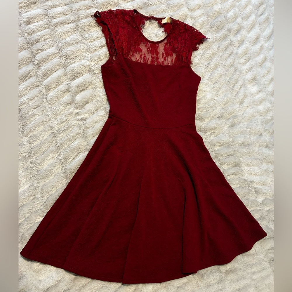 Altar'd State Burgundy Lace cocktail Dress